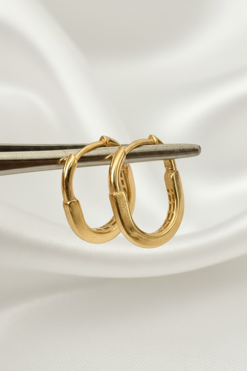 Tlock Hoop Earring