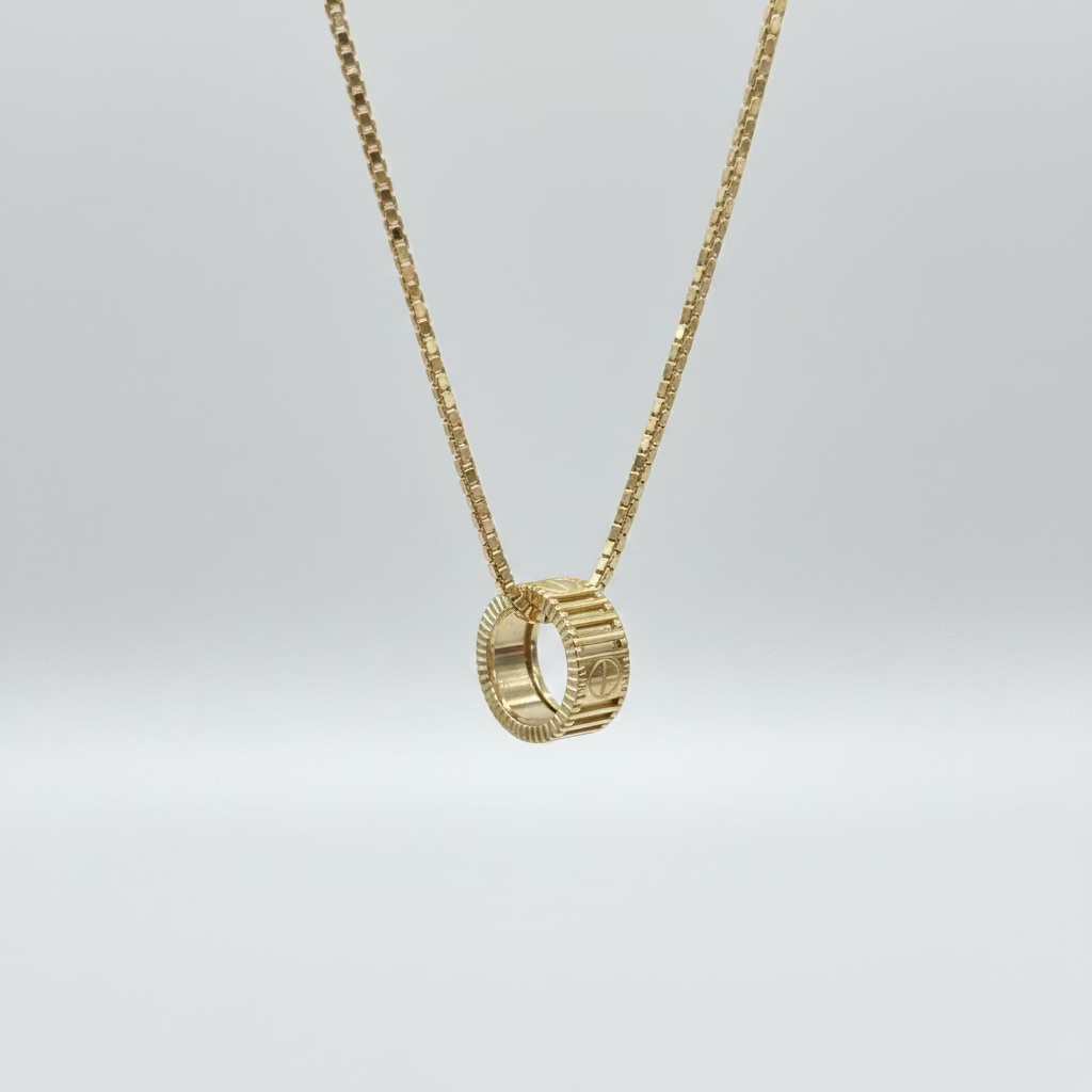 Barrel Pendant in Box Type Chain