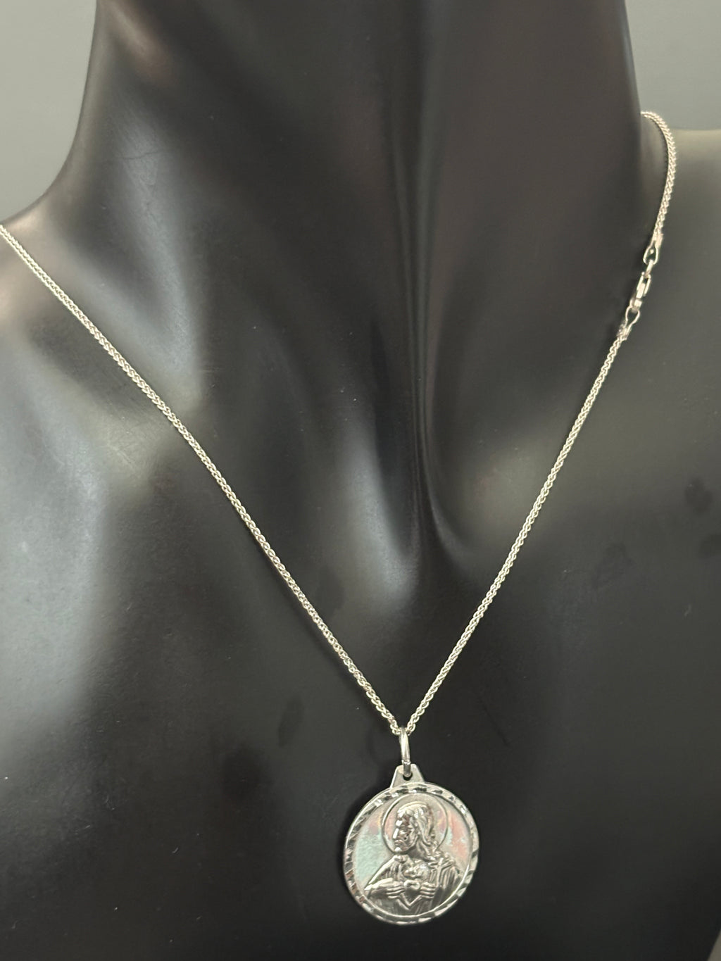 White Gold Religious Necklace